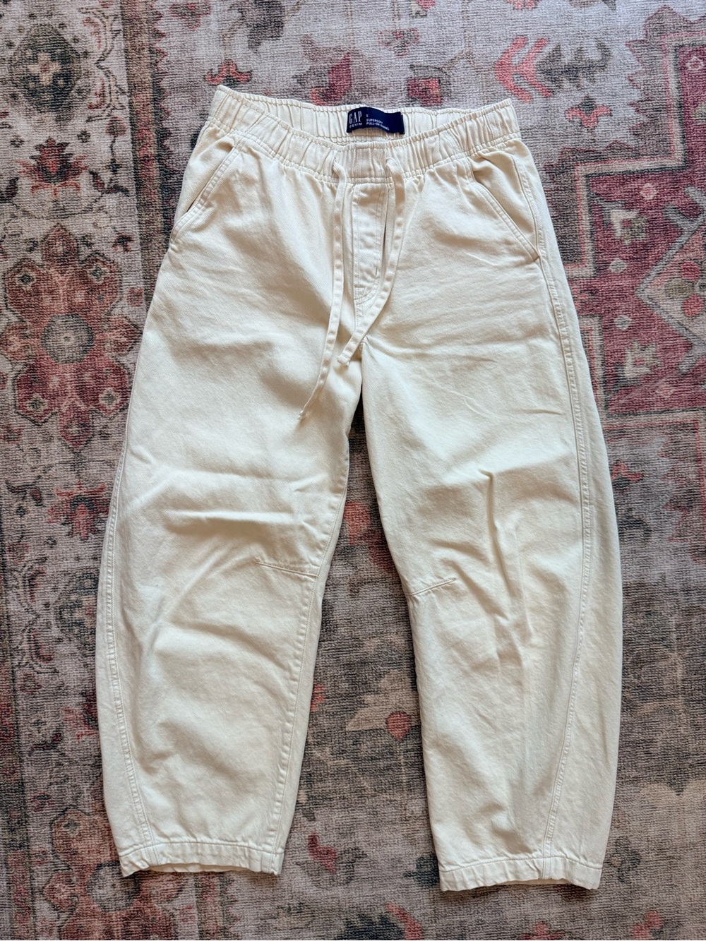 GAP Supersoft Pull-On Barrel Pants in Cream